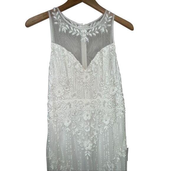 Lulus Modern Fairytale White Mesh Beaded Sequin Mermaid Wedding Dress - Picture 7 of 11